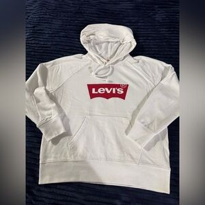 Levi's White and Red Logo Hoodie